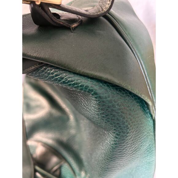 Vintage Mark Cross Rare Large Emerald Green Leather Backpack Italy #132 0700 - Picture 16 of 16